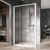 Shower door NDOP2-110 white+glass Transparent, Цвет: Balts + hrom, Ширина: 110, Тип стекла: Прозрачное стекло