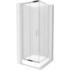 Квадратная душевая кабина Mexen Rio 70 x 70 см, матовая, хром + плоский душевой поддон, белый - 860-070-070-01-30-4010, Размер: 70x70, Цвет: Хром, Тип стекла: Морозка, Комплектация: Balts paliktnis 15cm + hromēts sifons