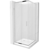 Квадратная душевая кабина Mexen Rio 70 x 70 см, матовая, хром + плоский душевой поддон, белый - 860-070-070-01-30-4010, Размер: 70x70, Цвет: Хром, Тип стекла: Морозка, Комплектация: Balts paliktnis + hromēts sifons