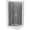 Квадратная душевая кабина Mexen Rio 80 x 80 см, графит, хром + душевой поддон Flat, черный - 860-080-080-01-40-4070, Размер: 80x80, Цвет: Хром, Тип стекла: Графит, Комплектация: Balts paliktnis + hromēts sifons