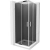 Квадратная душевая кабина Mexen Rio 90 x 90 см, графит, хром + душевой поддон Flat, черный - 860-090-090-01-40-4070, Размер: 90x90, Цвет: Хром, Тип стекла: Графит, Комплектация: Balts paliktnis + hromēts sifons