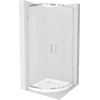 Полукруглая душевая кабина Mexen Rio 90 x 90 см, снег, хром + душевой поддон Rio, белый - 863-090-090-01-30-4710, Размер: 90x90, Цвет: Хром, Тип стекла: Морозка, Комплектация: Balts paliktnis + hromēts sifons