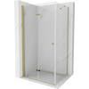 Mexen Lima saliekamā dušas kabīne 70 x 90 cm, caurspīdīga, zeltaina + Plakana dušas paliktne - 856-070-090-50-00-4010, Izmērs: 70x90, Krāsa: Zelts, Stikla tips: Caurspīdīgs stikls, Komplektācija: Bez paliktņa