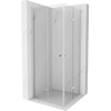 Складная душевая кабина Mexen Lima Duo 90 x 80 см, прозрачная, хром + плоский душевой поддон - 856-090-080-01-02-4010, Размер: 90x80, Цвет: Хром, Тип стекла: Прозрачное стекло, Комплектация: Bez paliktņa