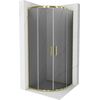 Полукруглая душевая кабина Mexen Rio 80 х 80 см, графит, золото - 863-080-080-50-40, Размер: 80x80, Цвет: Золото, Тип стекла: Графит, Комплектация: Bez paliktņa