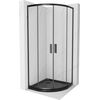 Полукруглая душевая кабина Mexen Rio 90 x 90 см, прозрачная, черная + душевой поддон Rio, белый - 863-090-090-70-00-4710, Размер: 90x90, Цвет: Чёрный, Тип стекла: Прозрачное стекло, Комплектация: Melns paliktnis + melns sifons