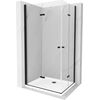 Складная душевая кабина Mexen Lima Duo 90 x 80 см, прозрачная, черная - 856-090-080-70-00-02, Размер: 90x80, Цвет: Чёрный, Тип стекла: Прозрачное стекло, Комплектация: Balts paliktnis + melns sifons