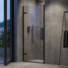 Shower door COSD1-90 black+glass Transparent, Krāsa: Melns, Platums: 90, Stikla tips: Caurspīdīgs stikls
