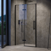Shower door COSD2-100 black+glass Transparent, Цвет: Чёрный, Ширина: 100, Тип стекла: Прозрачное стекло
