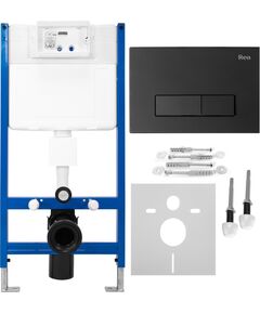 Rea Sanitary Stelaż zestaw podtynkowy ST do mis WC z przyciskiem H Black