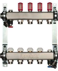 Herz Коллектор теплого пола TS 1"x3/4"н.р. 14 контур (1