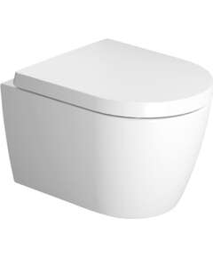 Duravit pods ar QR/SC vāku ME by Starck Compact Rimless, stiprināms pie sienas, 370x480 mm, Durafix, balts