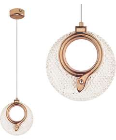 Toolight LAMPA WISZĄCA KRYSZTAŁOWA LED LHJ110-1CP JASNE RÓŻOWE ZŁOTO