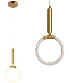 Toolight LAMPA WISZĄCA LED LHJ058-CP1 Złota Szczotkowana