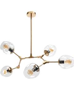 Toolight Lampa Wisząca Szklane Kule 5 Ramion APP506-5C Złota