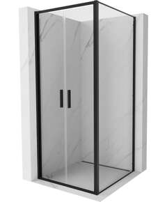 Mexen Exo kabina prysznicowa uchylna 90 x 90 cm, transparent, czarna - 814-090-090-70-00