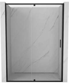 Mexen Exo drzwi prysznicowe uchylne 150 cm, transparent, czarne - 819-150-000-70-00