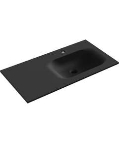 Mexen Vela umywalka wpuszczana w blat prawa 91 x 46,5 cm, czarny mat - 25239071P
