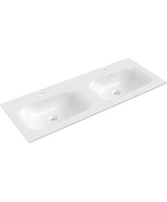 Mexen Vela umywalka wpuszczana w blat podwójna 121 x 46,5 cm, biała połysk - 25231200D