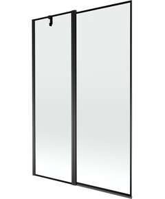 Mexen Flip parawan nawannowy 1-skrzydłowy 120 x 150 cm, czarny wzór, czarny - 894-120-101-70-70