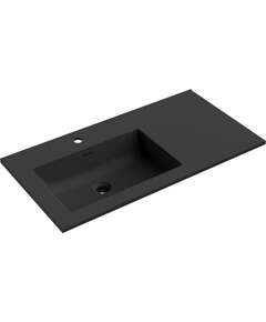 Mexen Otis umywalka wpuszczana w blat lewa 91 x 46,5 cm, czarna mat - 25189071L