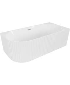 Mexen Gia wanna wolnostojąca narożna ryflowana prawa 170 x 80 cm, biała połysk, przelew chrom - 52701708000P-01