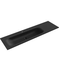 Mexen Vela umywalka wpuszczana w blat lewa 161 x 46,5 cm, czarna mat - 25231671L