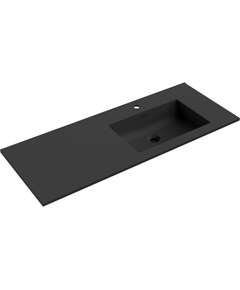 Mexen Otis umywalka wpuszczana w blat prawa 121 x 46,5 cm, czarna mat - 25181271P