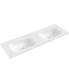 Mexen Vela umywalka wpuszczana w blat podwójna 141 x 46,5 cm, biała połysk - 25231400D