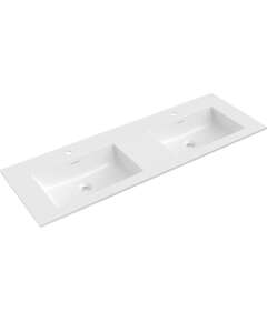 Mexen Otis umywalka wpuszczana w blat podwójna 141 x 46,5 cm, biała połysk - 25181400D