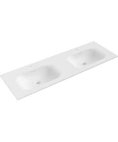 Mexen Vela umywalka wpuszczana w blat podwójna 141 x 46,5 cm, biała mat - 25231401D