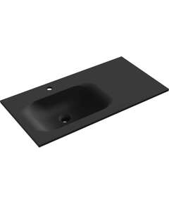 Mexen Vela umywalka wpuszczana w blat lewa 91 x 46,5 cm, czarny mat - 25239071L