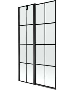 Mexen Flip parawan nawannowy 1-skrzydłowy 100 x 150 cm, czarny wzór, czarny - 894-100-101-70-77