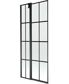 Mexen Flip parawan nawannowy 1-skrzydłowy 80 x 150 cm, czarny wzór, czarny - 894-080-101-70-77