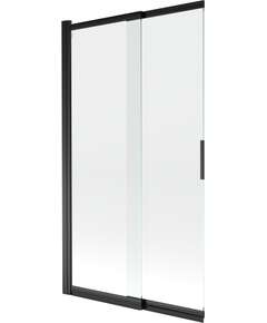 Mexen Fox parawan nawannowy 2-skrzydłowy przesuwny 100 x 150 cm, transparent, czarny - 891-100-002-70-00