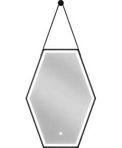 Mexen Orla lustro łazienkowe podświetlane 50 x 70 cm, LED 6000K, antypara, czarna rama - 9815-050-070-611-70