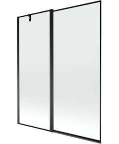 Mexen Flip parawan nawannowy 1-skrzydłowy 140 x 150 cm, czarny wzór, czarny - 894-140-101-70-70