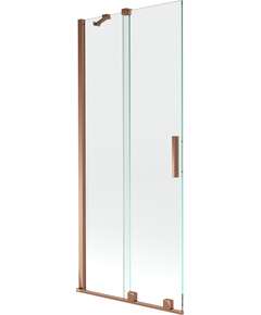 Mexen Velar parawan nawannowy 2-skrzydłowy przesuwny 85 x 150 cm, transparent, różowe złoto - 896-085-000-01-60