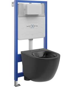 Mexen zestaw podtynkowy WC stelaż Fenix Slim z miską WC Lena, czarny mat - 6103322XX85