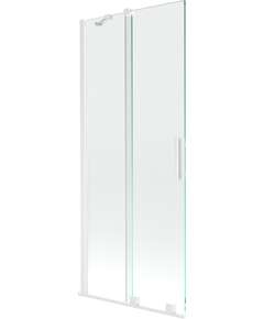 Mexen Velar parawan nawannowy 2-skrzydłowy przesuwny 85 x 150 cm, transparent, biały - 896-085-000-01-20