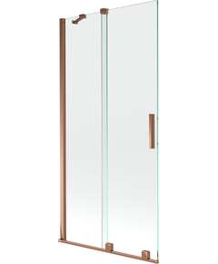 Mexen Velar parawan nawannowy 2-skrzydłowy przesuwny 95 x 150 cm, transparent, różowe złoto - 896-095-000-01-60