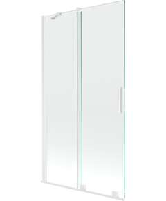 Mexen Velar parawan nawannowy 2-skrzydłowy przesuwny 100 x 150 cm, transparent, biały - 896-100-000-01-20
