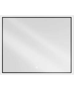 Mexen Erma lustro łazienkowe podświetlane 100 x 80 cm, LED 6000K, antypara, rama czarna - 9814-100-080-611-70