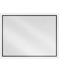 Mexen Erma lustro łazienkowe podświetlane 80 x 60 cm, LED 6000K, antypara, czarna rama - 9814-080-060-611-70