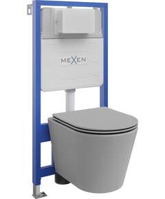 Mexen zestaw podtynkowy WC stelaż Fenix Slim z miską WC Rico i deską wolnoopadającą, szary jasny mat - 61030724061