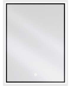 Mexen Erma lustro łazienkowe podświetlane 60 x 80 cm, LED 6000K, antypara, rama czarna - 9814-060-080-611-70