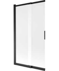 Mexen Fox parawan nawannowy 2-skrzydłowy przesuwny 100 x 150 cm, szron, czarny - 891-100-002-70-30