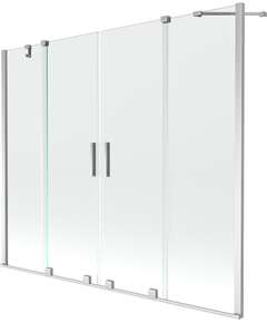 Mexen Velar Duo parawan nawannowy 2-skrzydłowy przesuwny 170 x 150 cm, transparent, chrom - 896-170-000-02-01