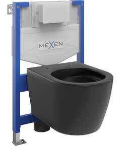 Mexen zestaw podtynkowy WC stelaż Fenix XS-F z miską WC Carmen, czarny mat - 6803388XX85
