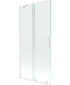Mexen Velar parawan nawannowy 2-skrzydłowy przesuwny 90 x 150 cm, transparent, biały - 896-090-000-01-20